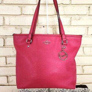 Coach Gallery Pink Leather Shoulder Bag Tote Purse